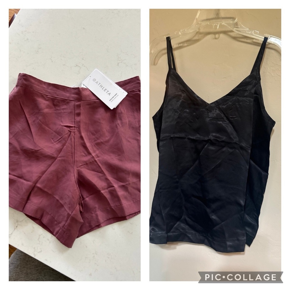Calm Cool Athleta set shorts and camisole